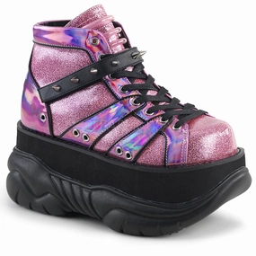 NEPTUNE-100  Pink Glitter-Silver/Vegan Leather