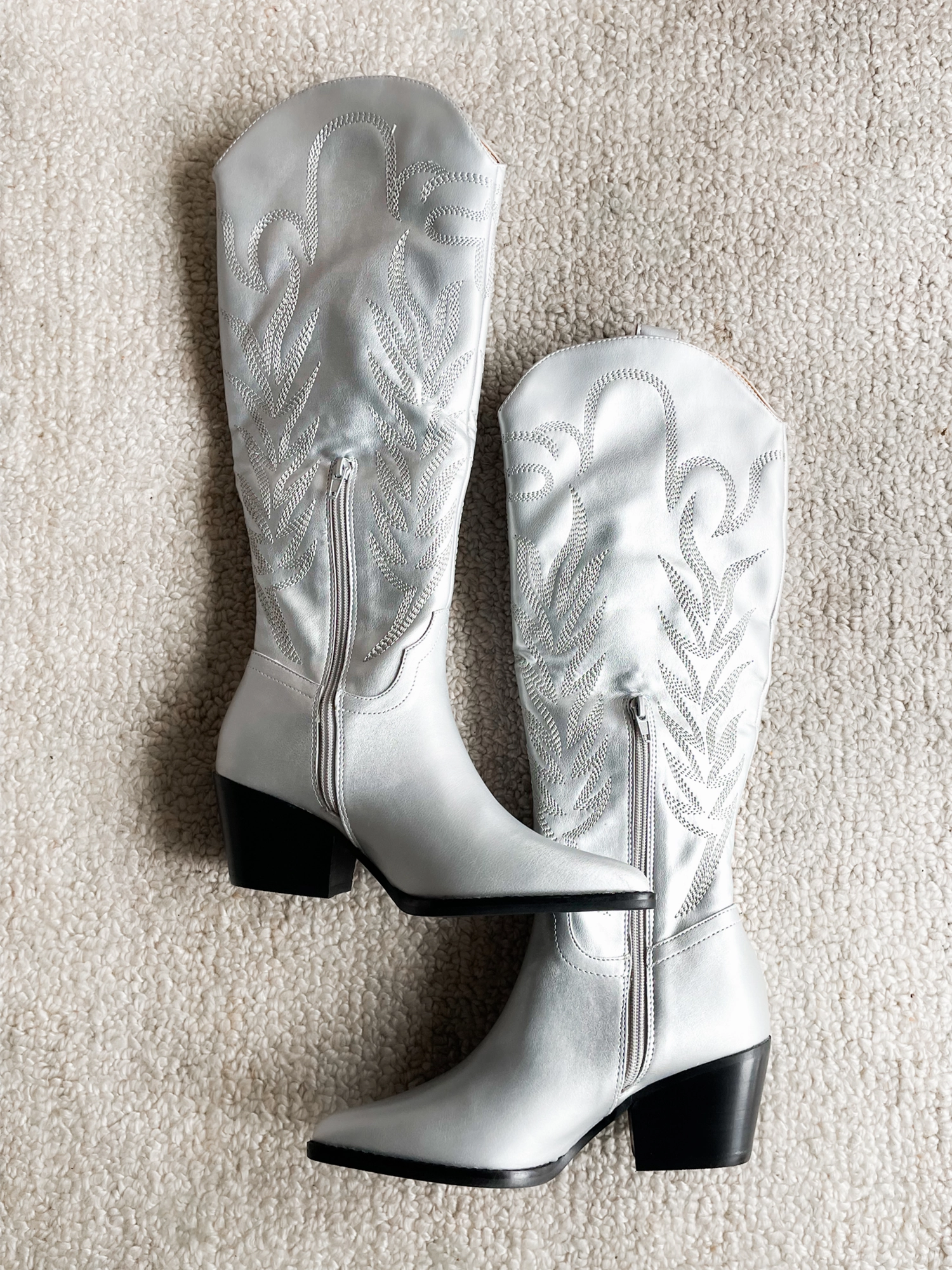 Samara Cowgirl Boot in Silver - Final Sale