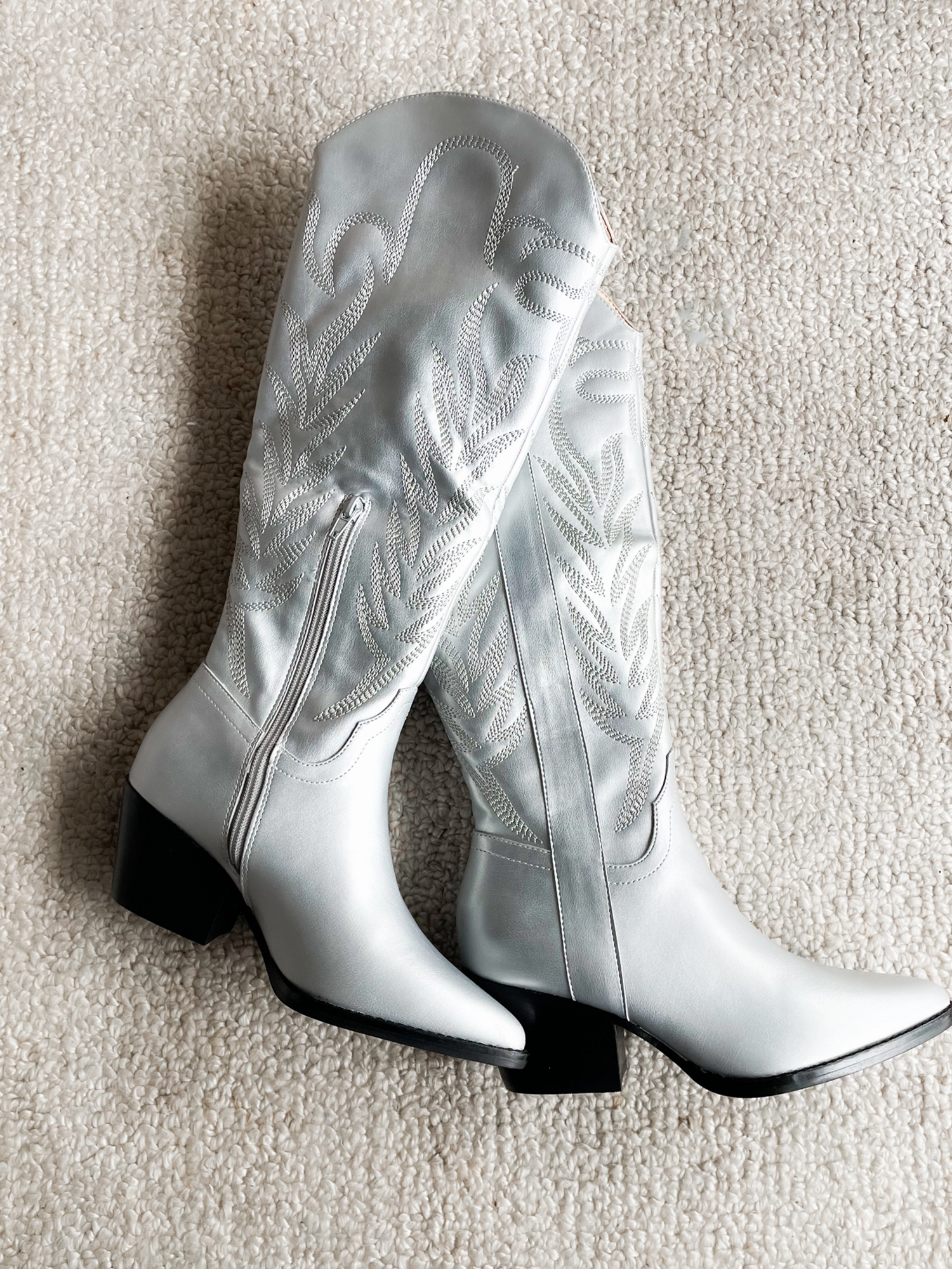 Samara Cowgirl Boot in Silver - Final Sale