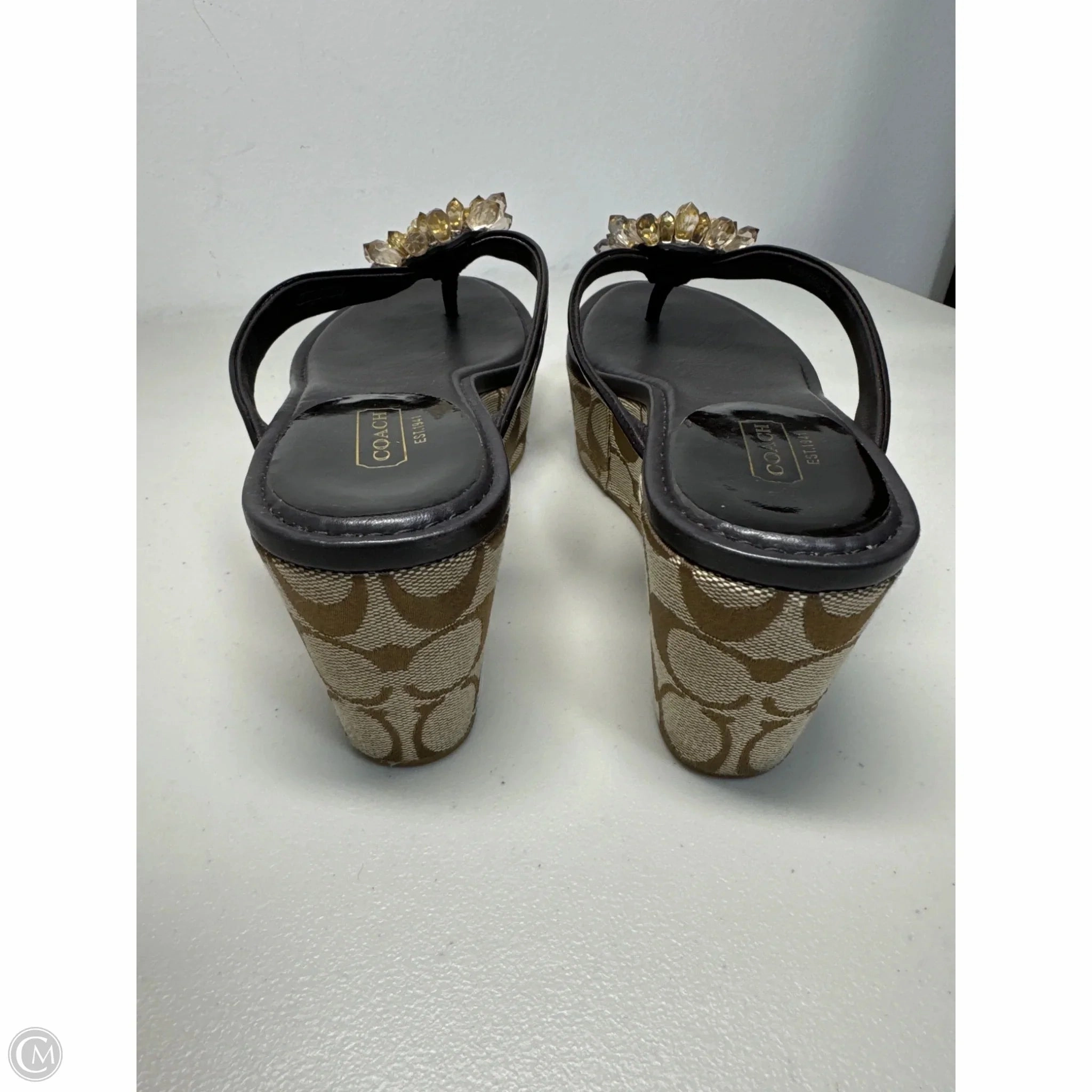 Sandals Designer By Coach In Brown, Size: 8
