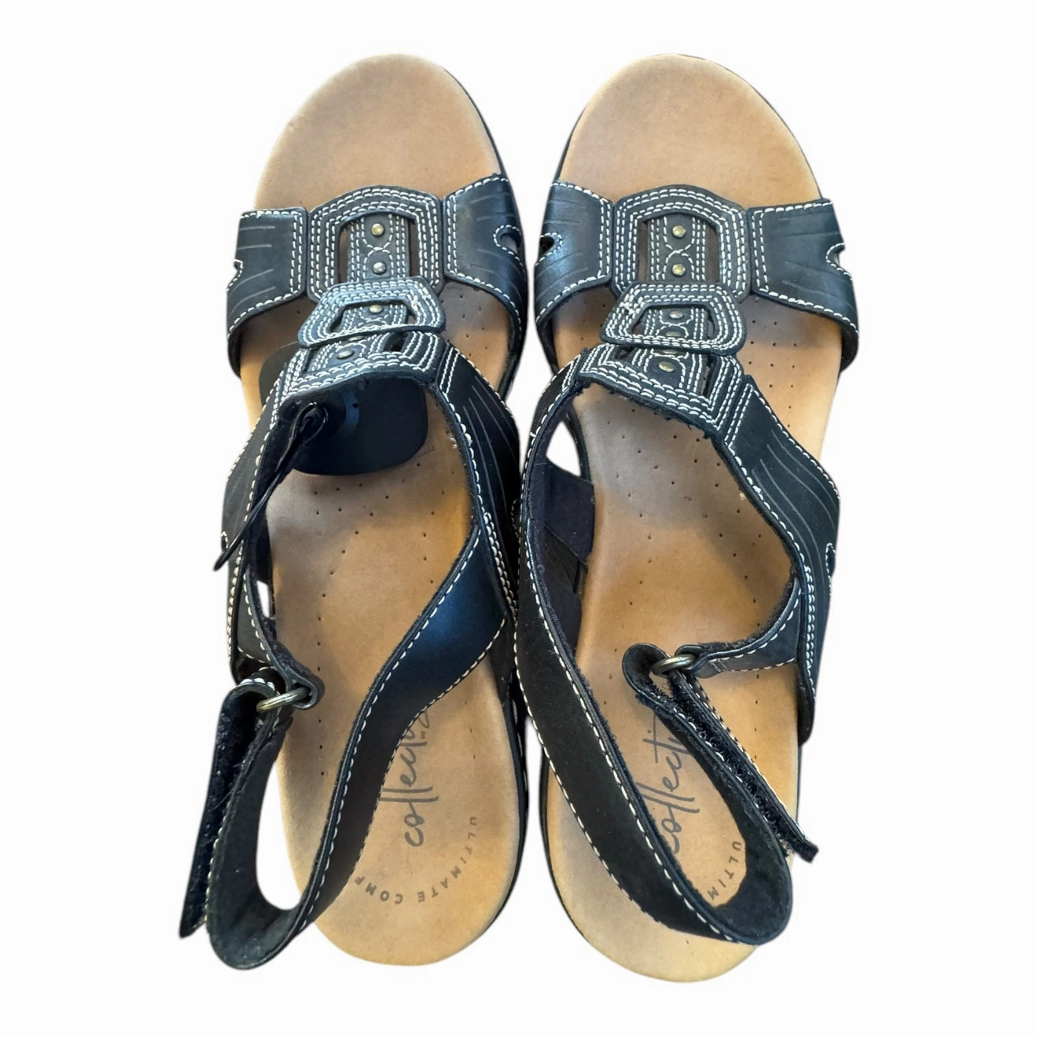 Sandals Flats By Clarks In Black, Size:8