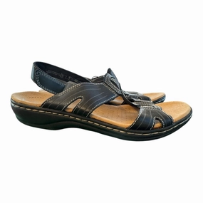 Sandals Flats By Clarks In Black, Size:8