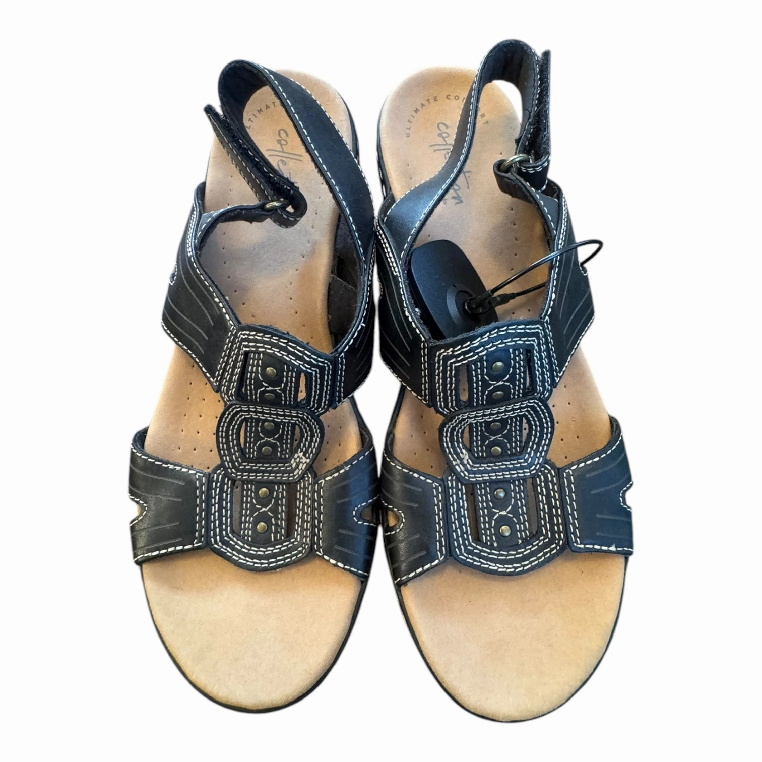 Sandals Flats By Clarks In Black, Size:8