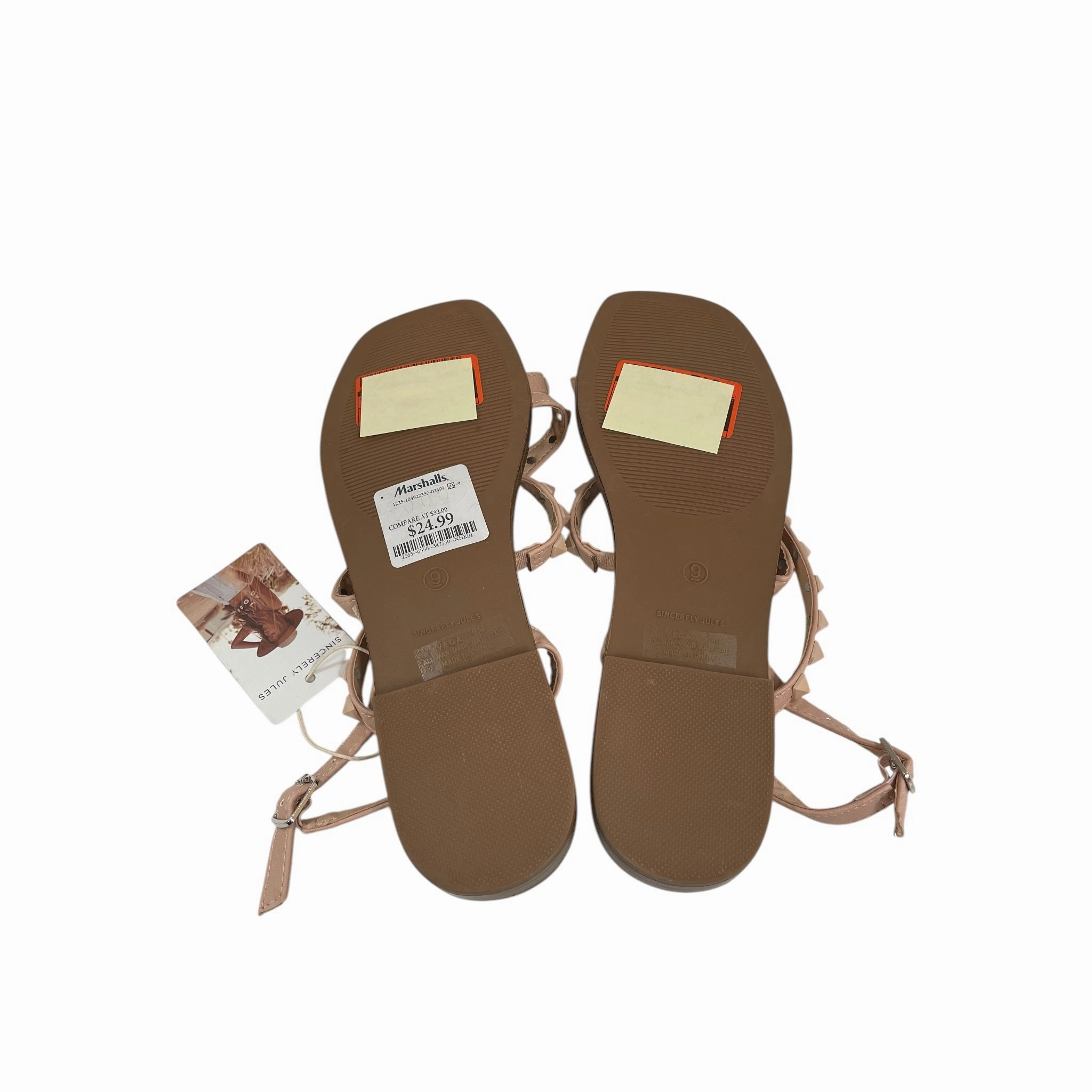 Sandals Flats By Sincerely Jules In Pink, Size:9