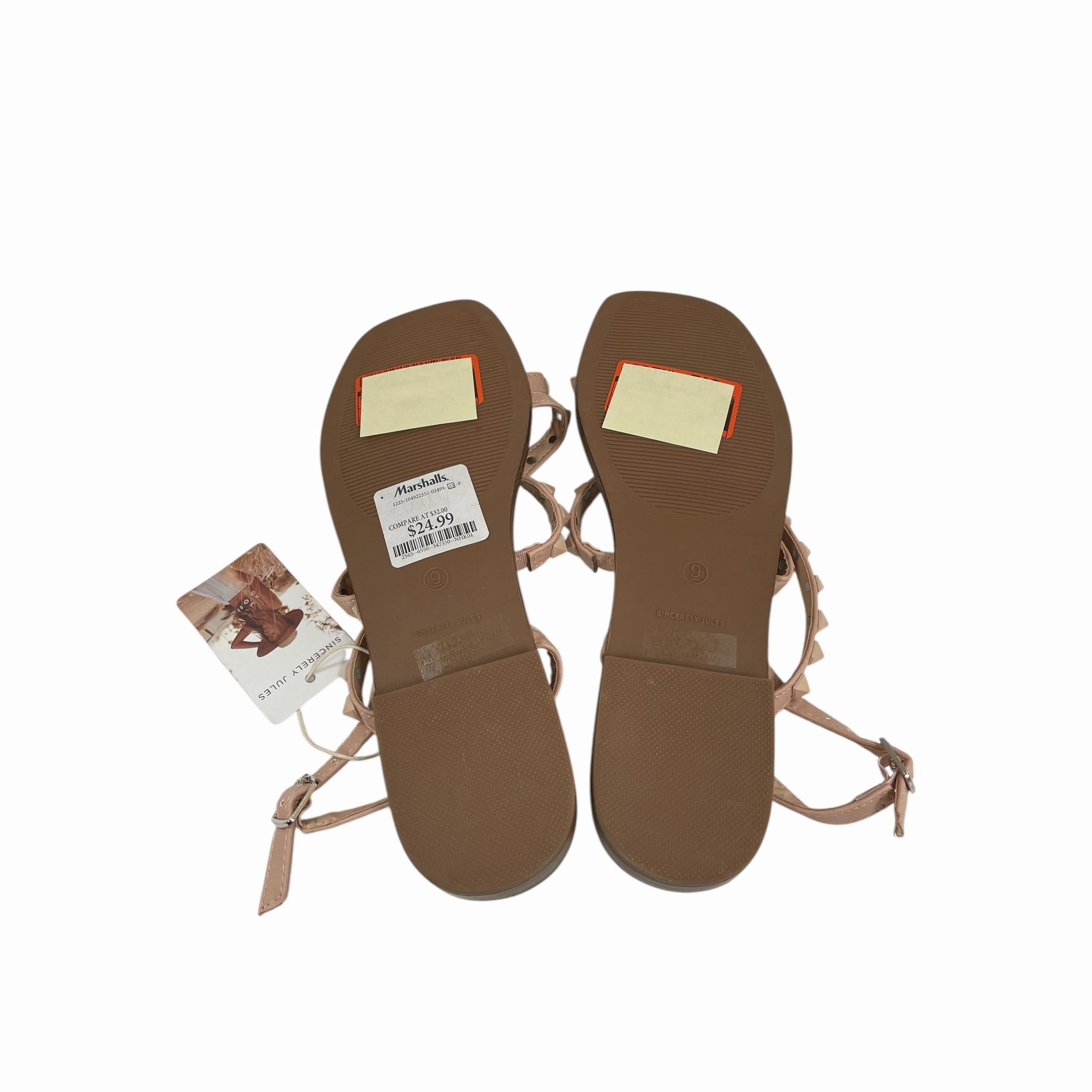 Sandals Flats By Sincerely Jules In Pink, Size:9