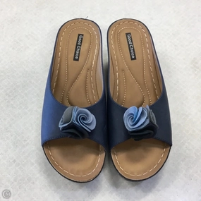 Sandals Heels Block By Clothes Mentor In Navy, Size: 8