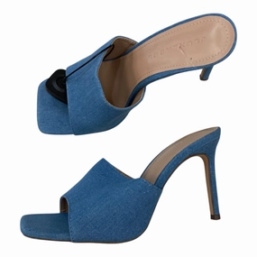 Sandals Heels Kitten By jlux label In Blue, Size:7.5