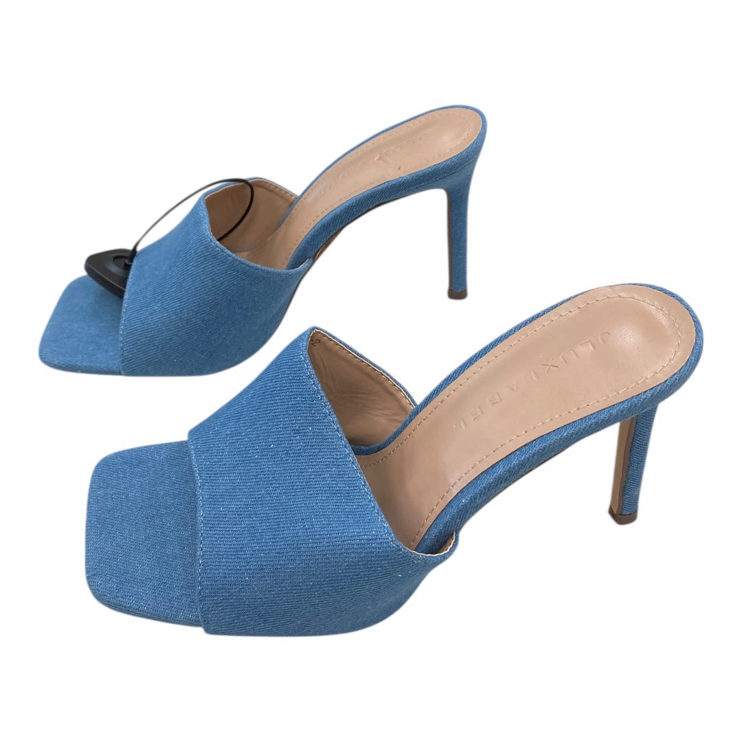 Sandals Heels Kitten By jlux label In Blue, Size:7.5