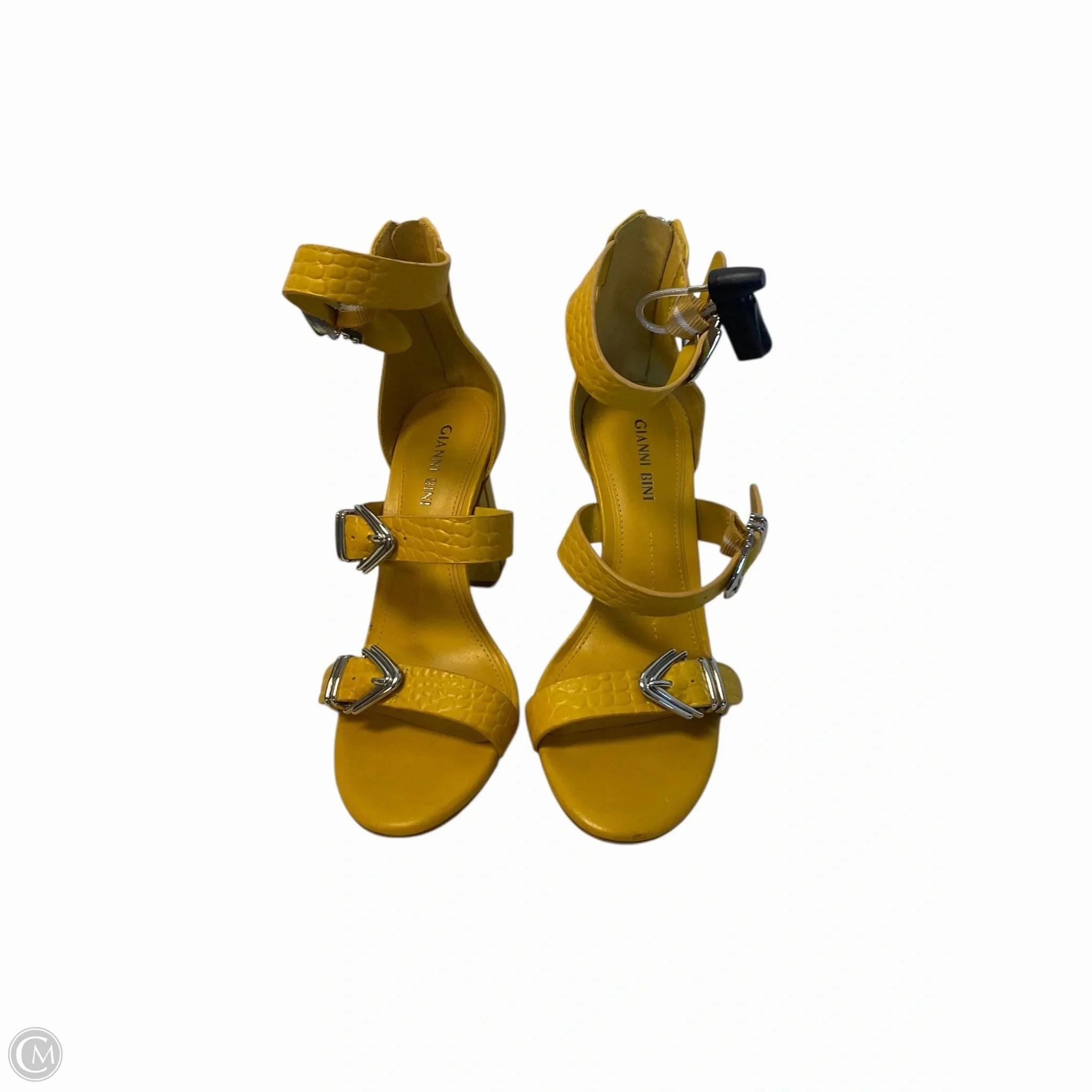 Sandals Heels Stiletto By Gianni Bini In Yellow, Size: 7