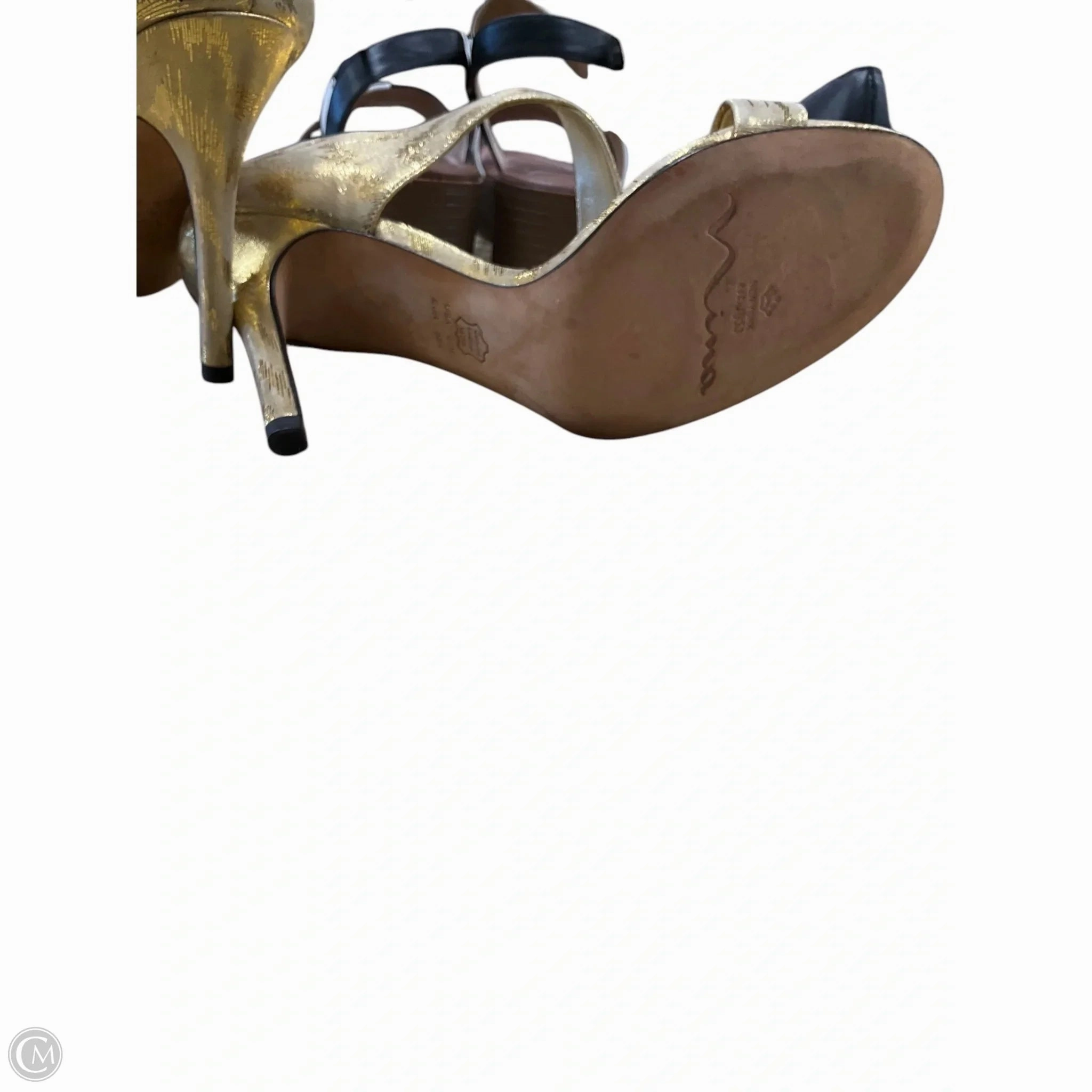 Sandals Heels Stiletto By Nina In Gold, Size: 8.5