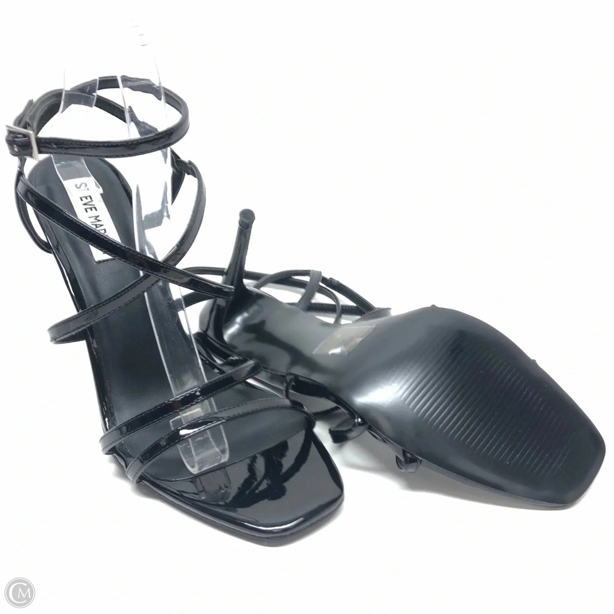 Sandals Heels Stiletto By Steve Madden In Black, Size: 9