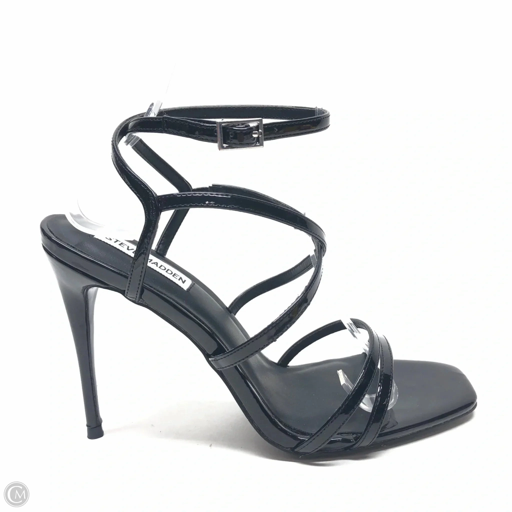 Sandals Heels Stiletto By Steve Madden In Black, Size: 9