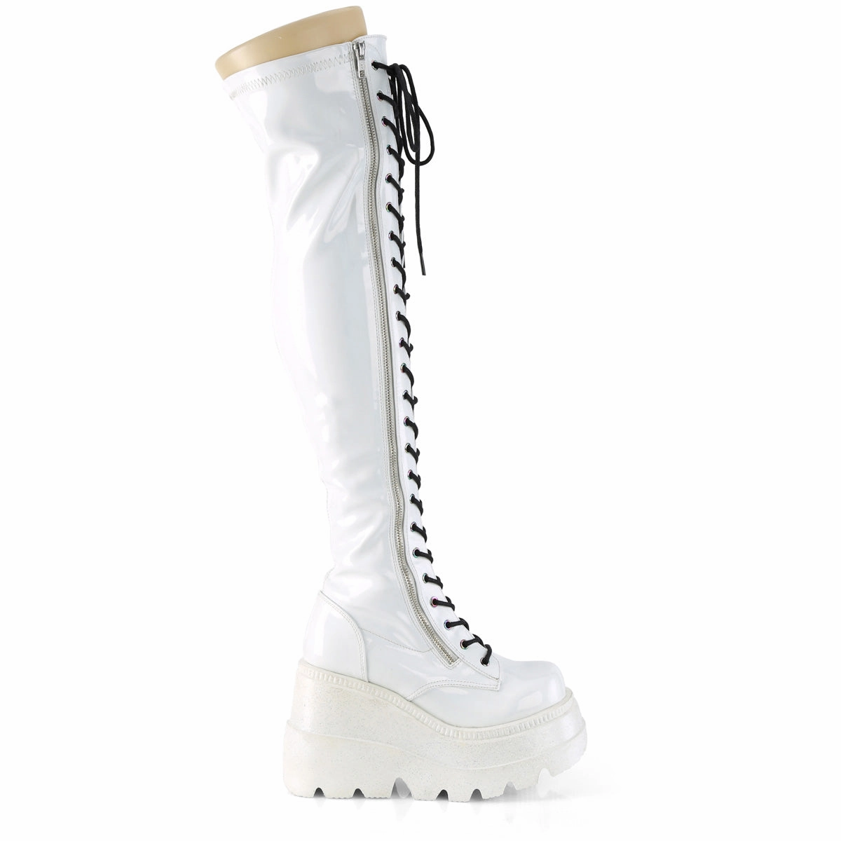 SHAKER-374  White Hologram Stretch Patent