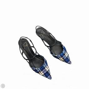 Shoes Heels Kitten By Cma In Blue & White, Size: 8