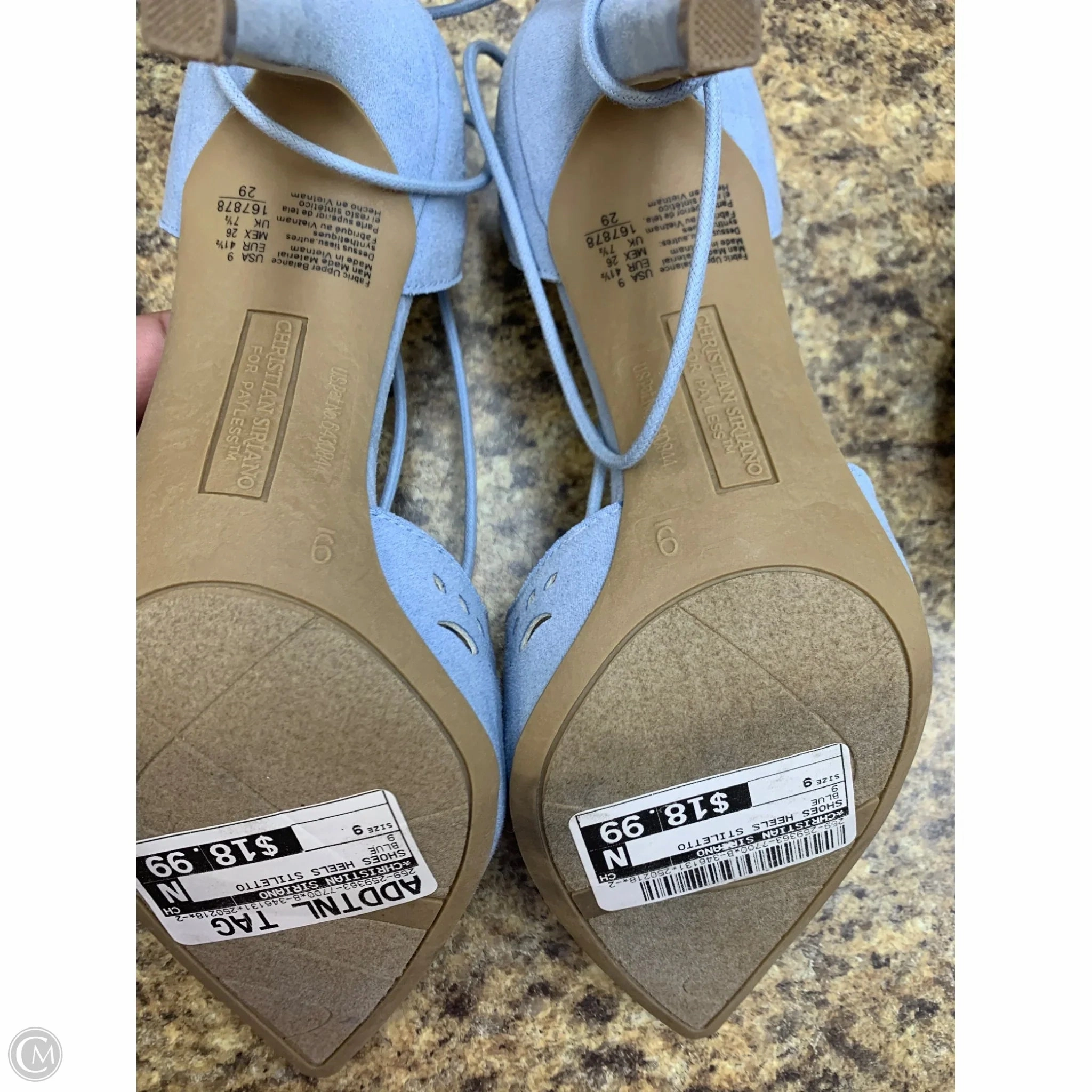 Shoes Heels Stiletto By Christian Siriano In Blue, Size: 9