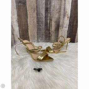 Shoes Heels Stiletto By Pretty Little Thing In Gold, Size: 5