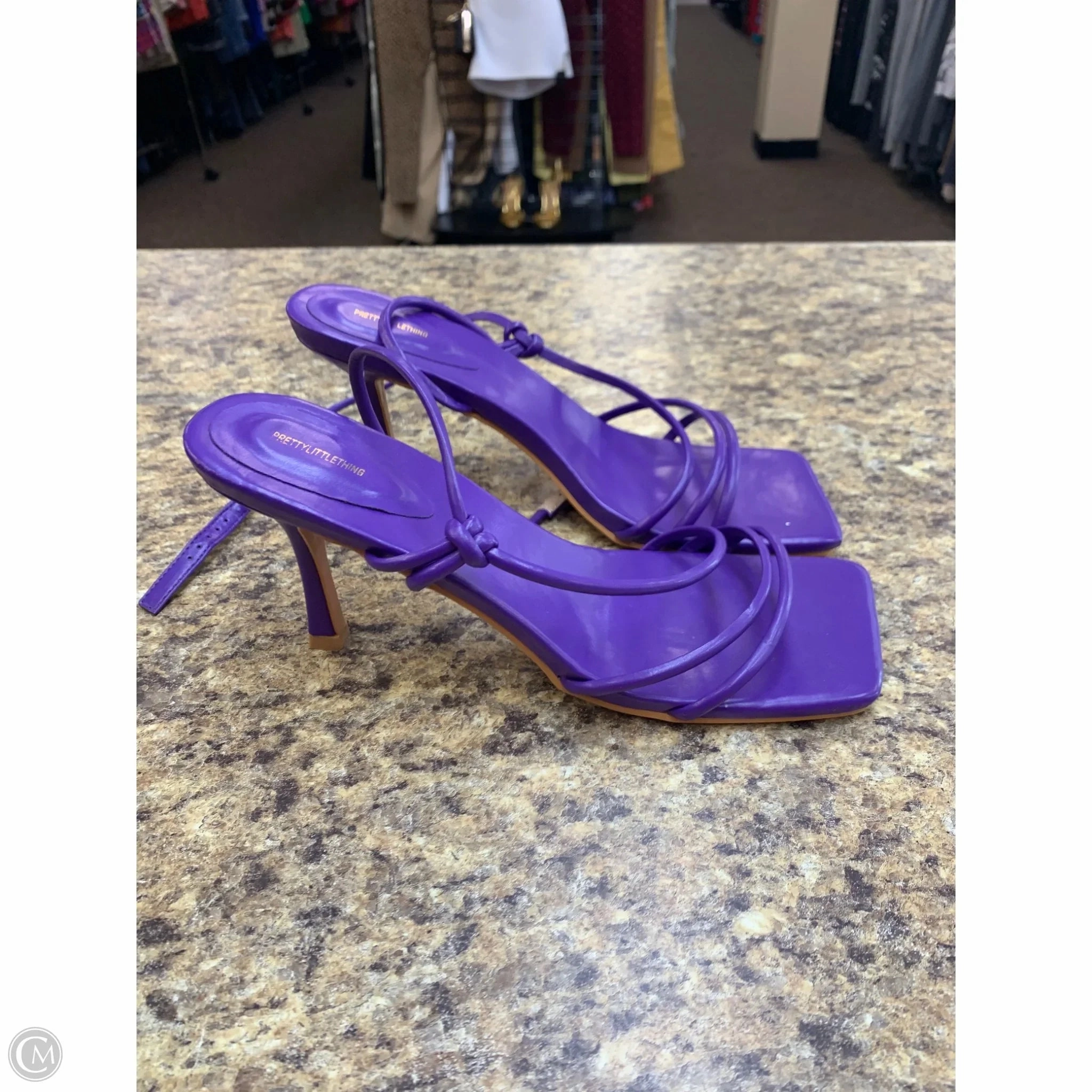 Shoes Heels Stiletto By Pretty Little Thing In Purple, Size: 9