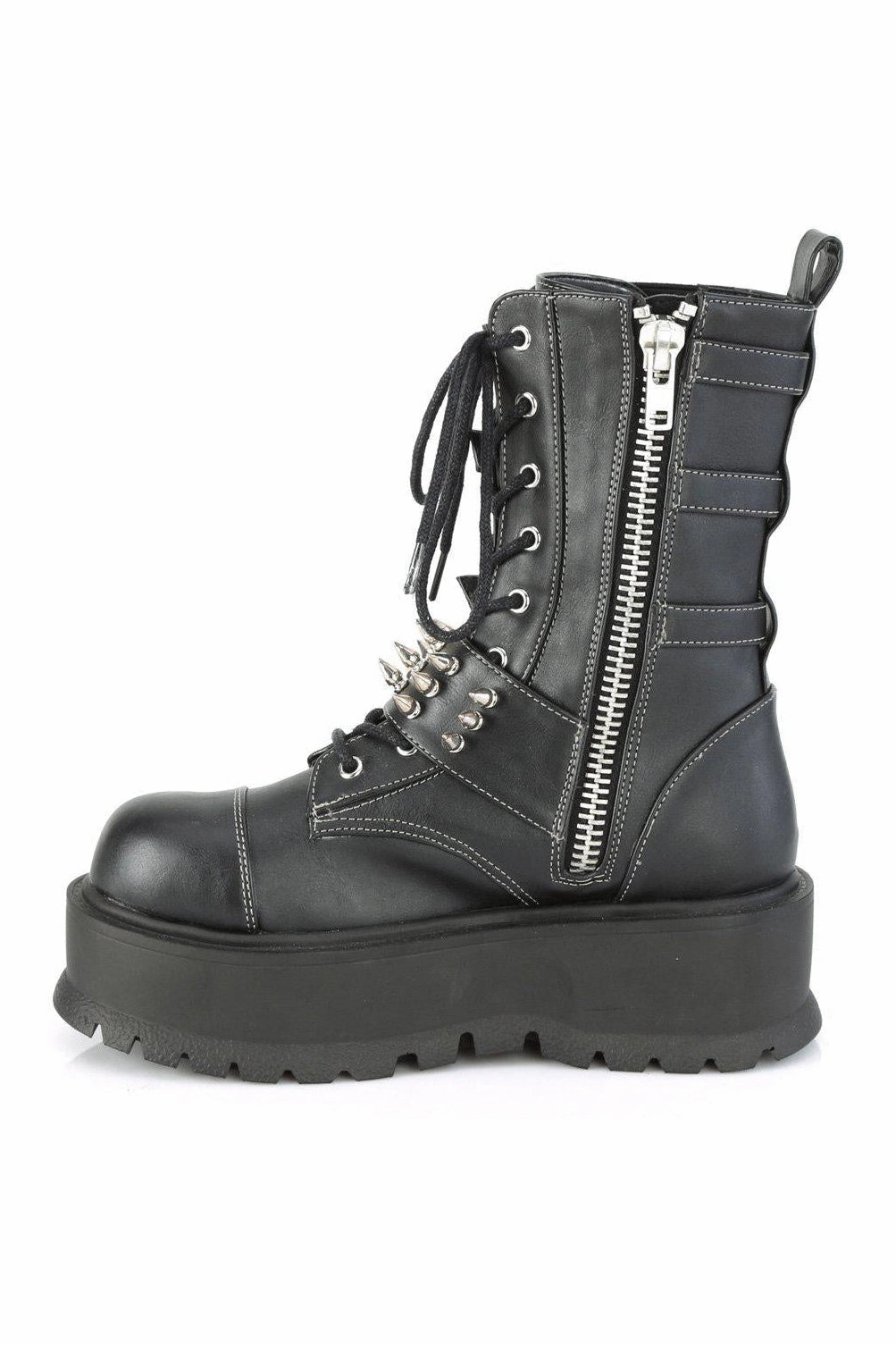 SLACKER-165 Knee Boot | Black Faux Leather
