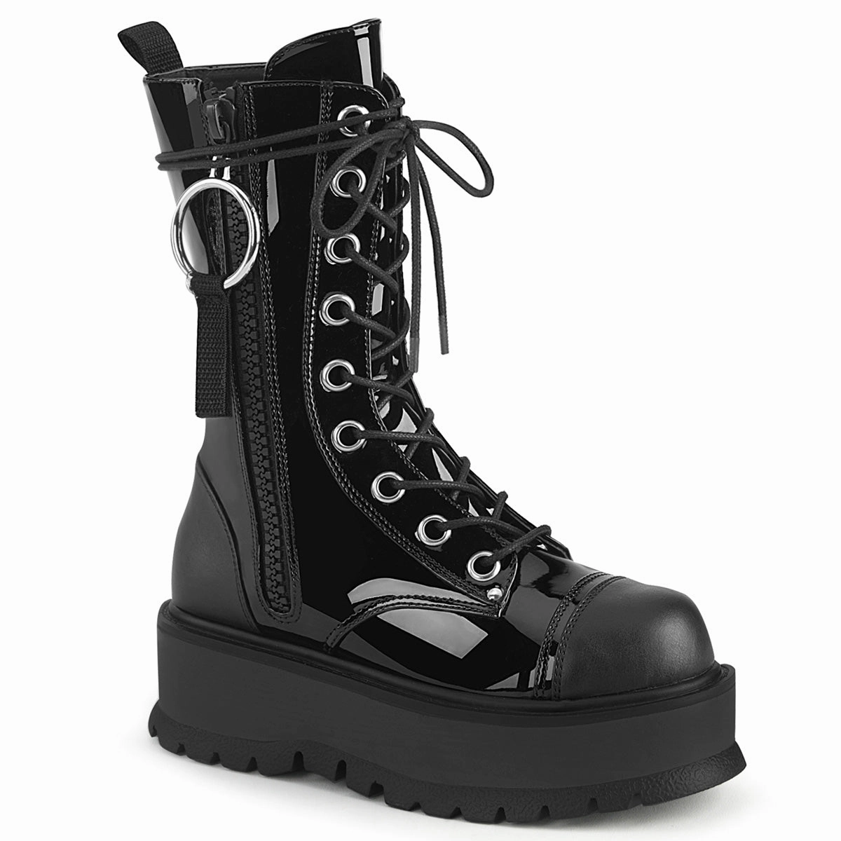 SLACKER-220  Black Patent-Vegan Leather