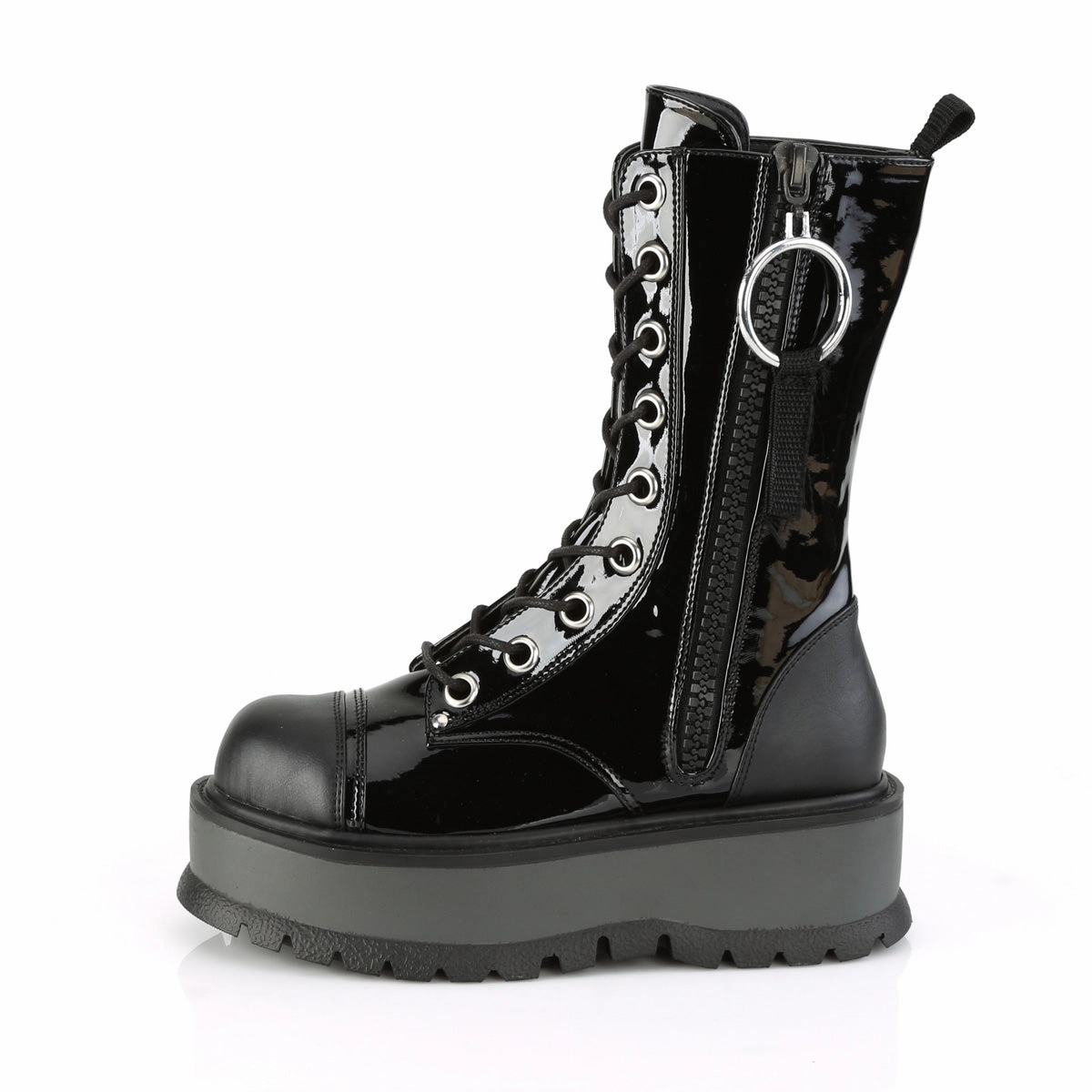 SLACKER-220  Black Patent-Vegan Leather