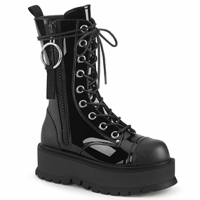 SLACKER-220  Black Patent-Vegan Leather
