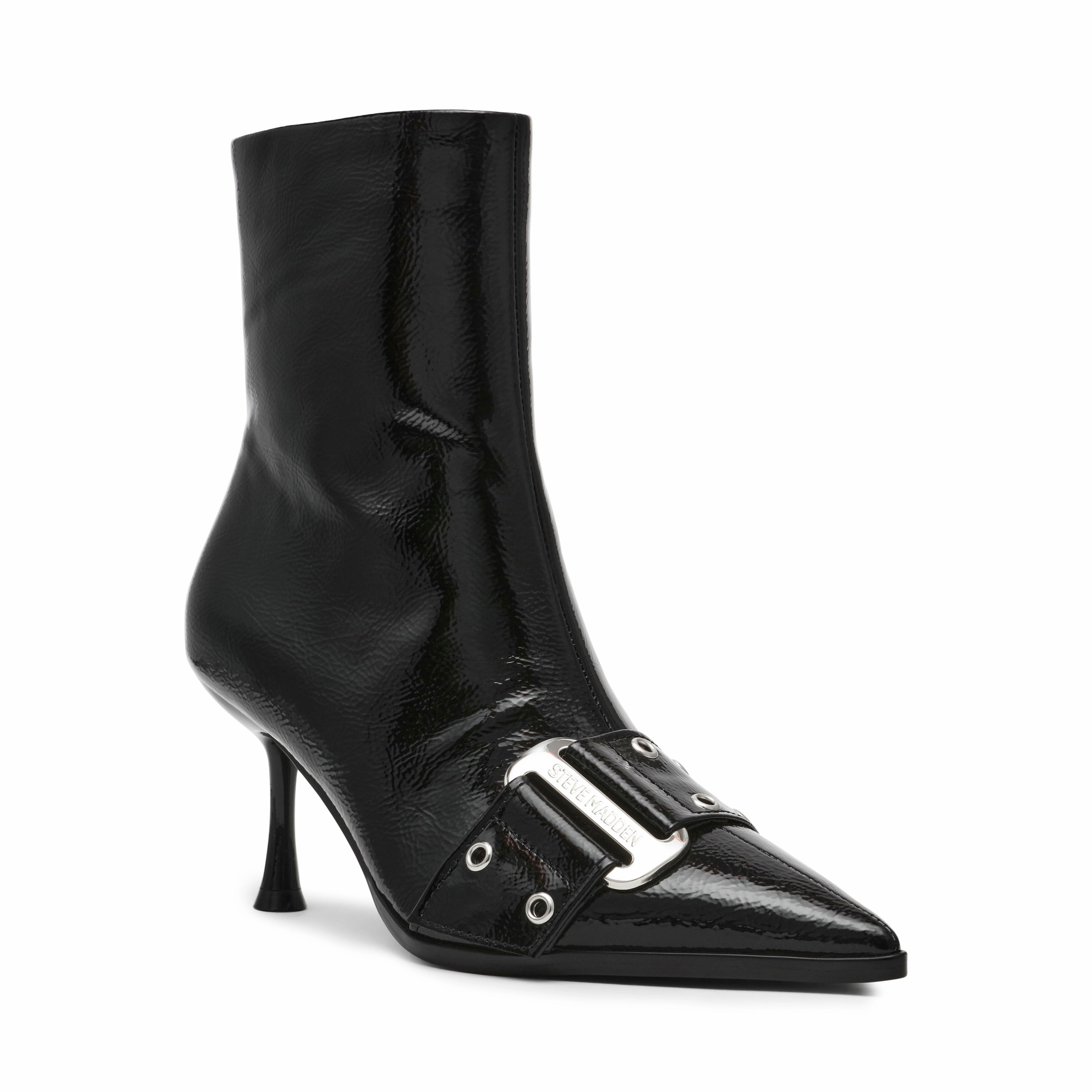 Slinger Bootie BLACK CRINKLE PATENT