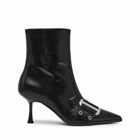 Slinger Bootie BLACK CRINKLE PATENT