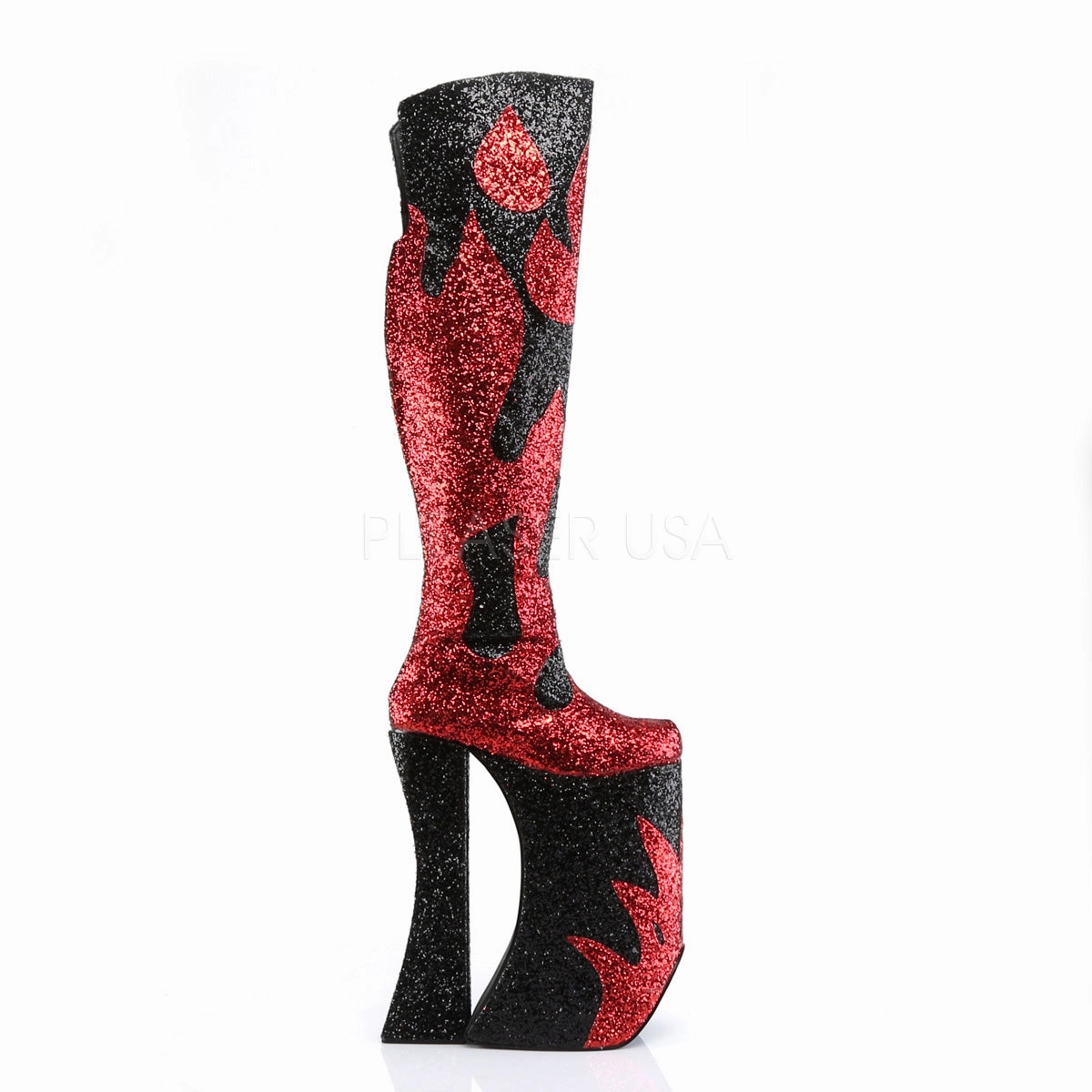 SPLASHY-3020  Red Patent-Black Glitter