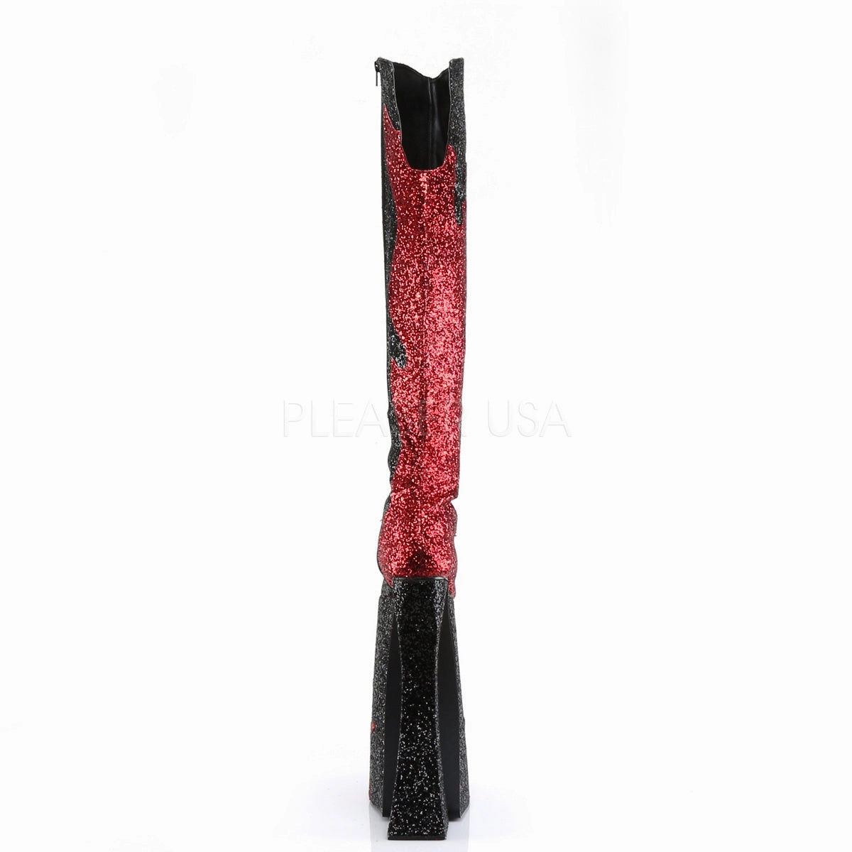 SPLASHY-3020  Red Patent-Black Glitter