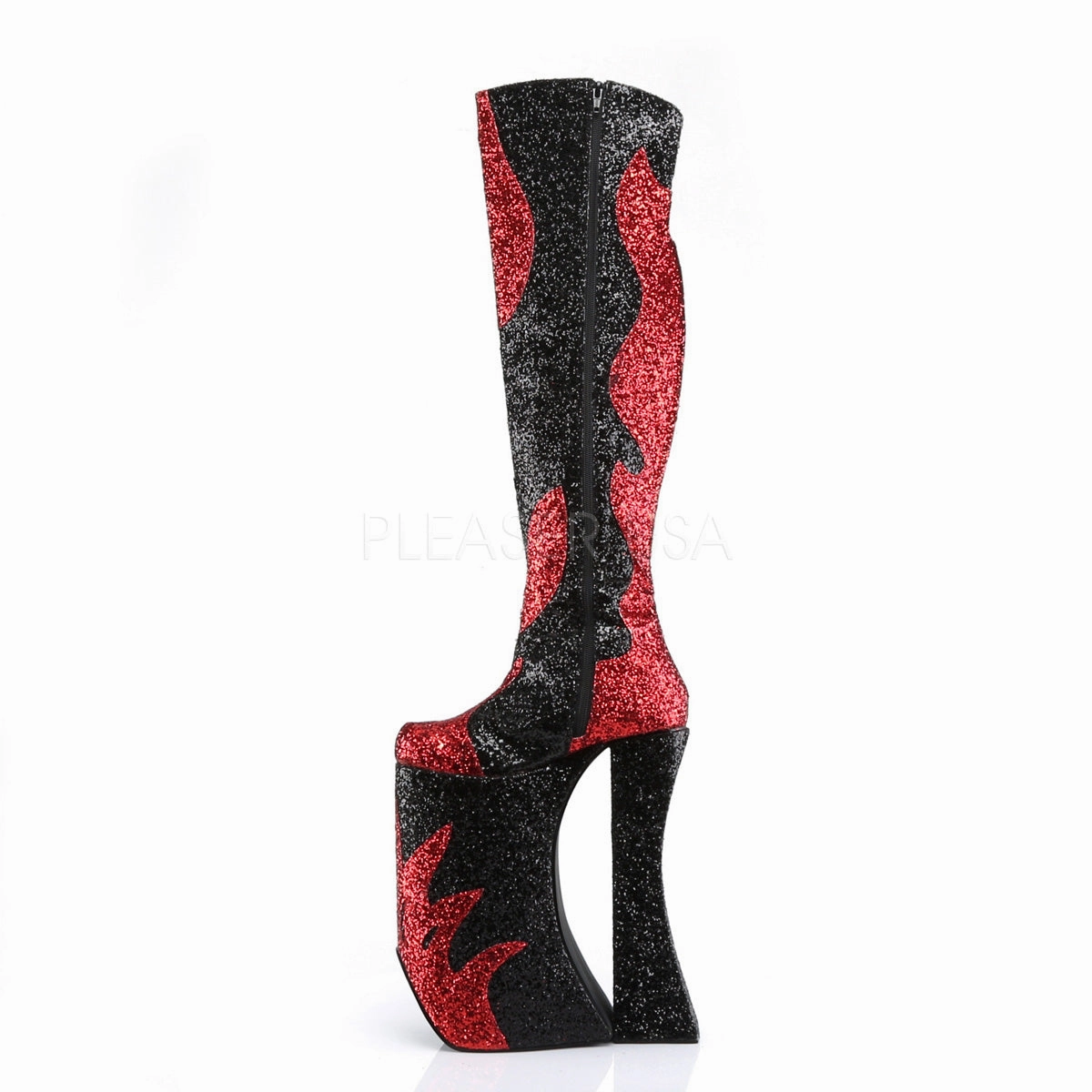 SPLASHY-3020  Red Patent-Black Glitter