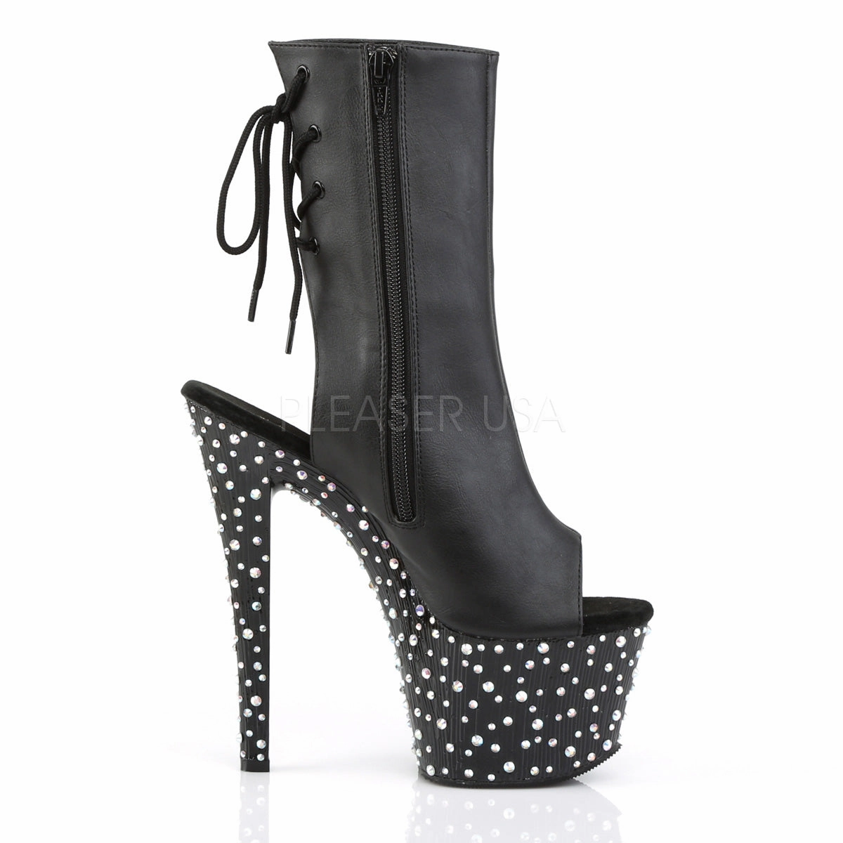 STARDANCE-1018-7  Black Faux Leather/Black-Silver Multi RS
