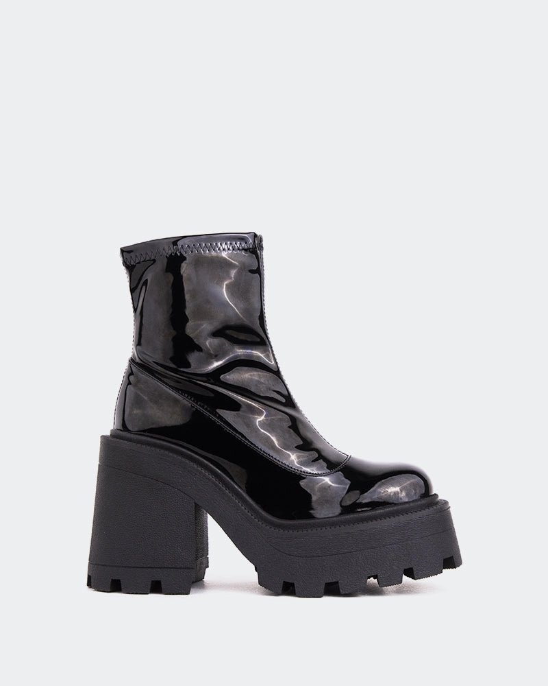 Tana Black Shiny Leather