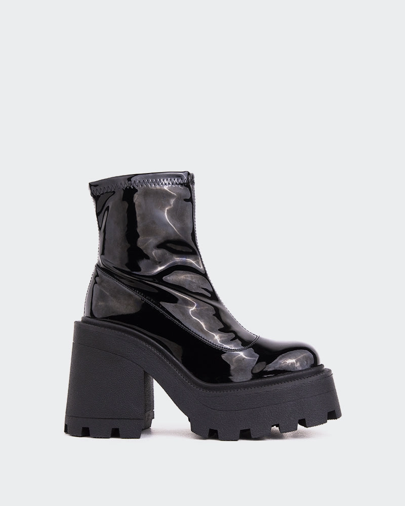 Tana Black Shiny Leather