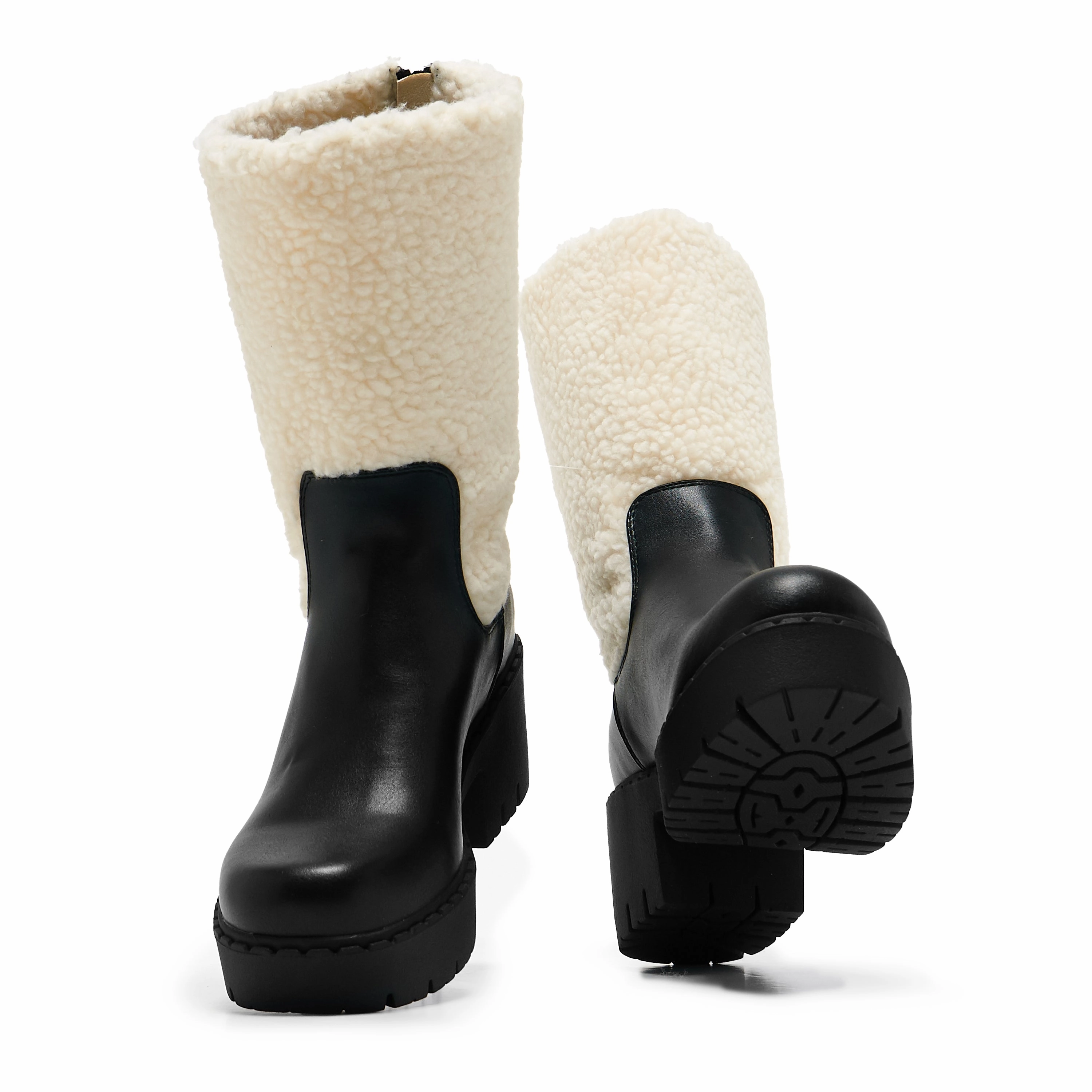Texel Shearling Switch Boots - Black