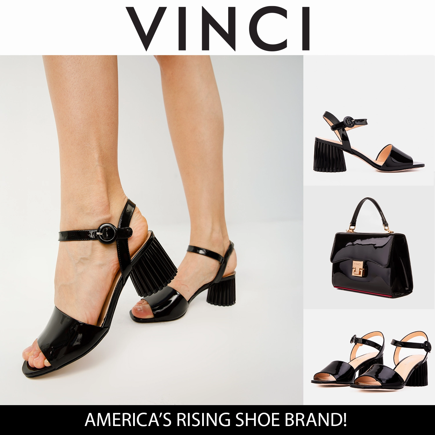 The Bamba Black Patent Leather Women Sandal