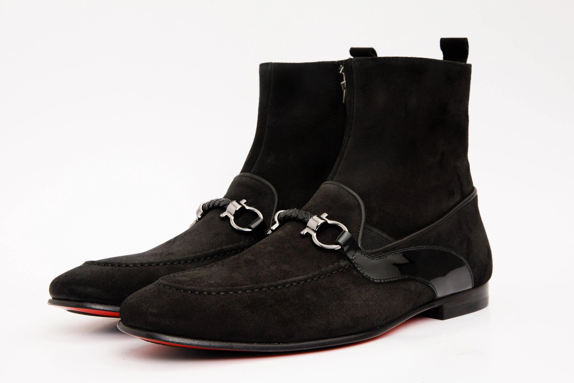 The Baron Black Suede Bit Zip-Up Dress Men Boot Final Sale!