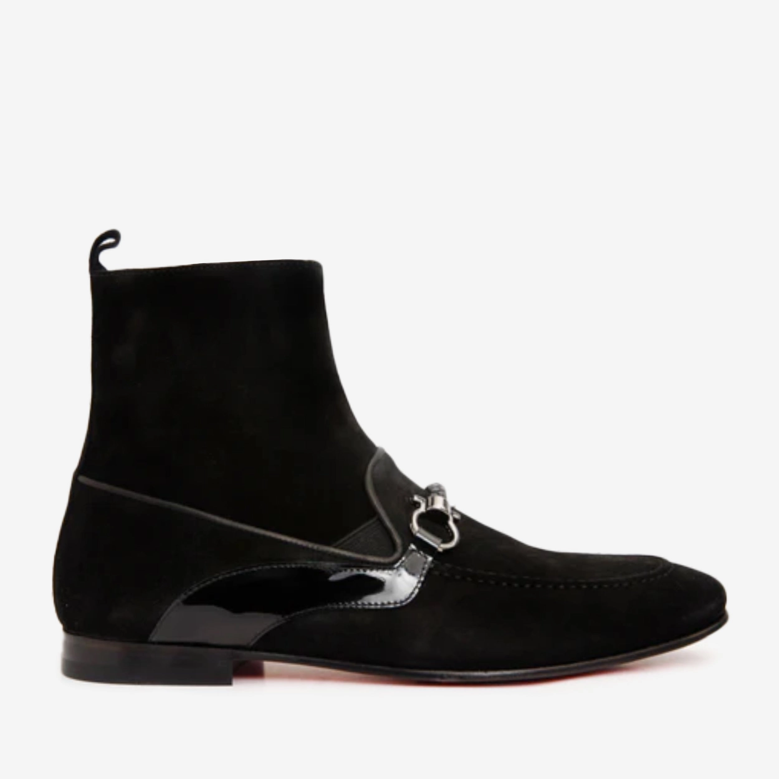 The Baron Black Suede Bit Zip-Up Dress Men Boot Final Sale!