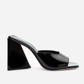 The Butterfly Block Heel Black Patent Leather Women Sandal Final Sale!