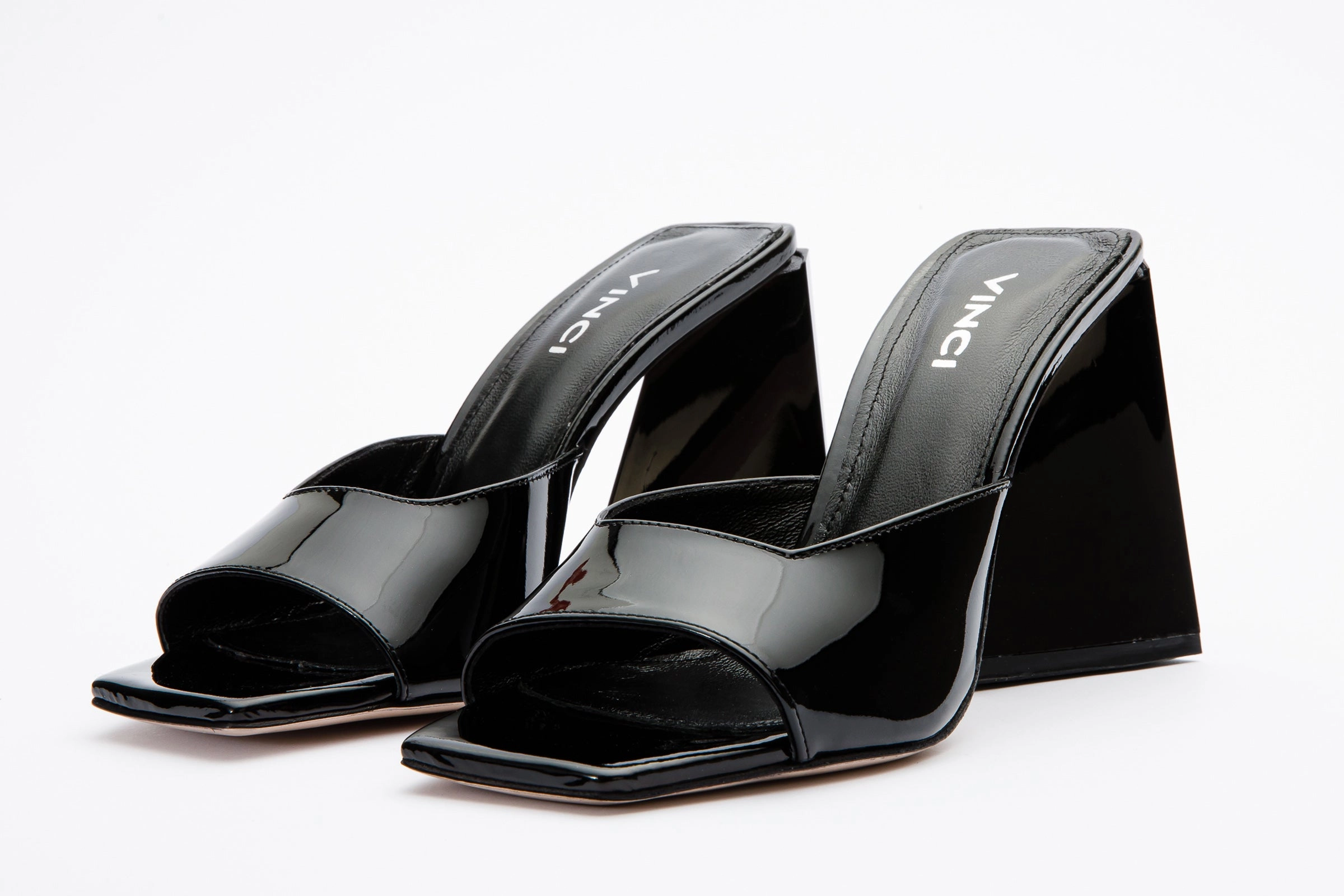 The Butterfly Block Heel Black Patent Leather Women Sandal Final Sale!