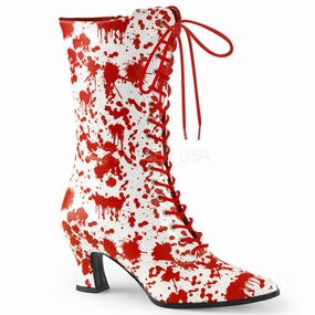 VICTORIAN-120BL  White-Red Patent