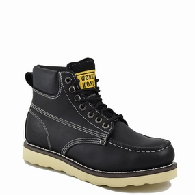 Work Zone Men's Moc-Toe 6" Soft Toe Work Boot